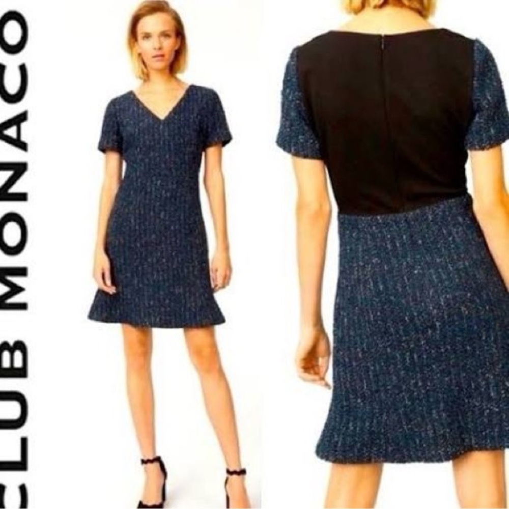 Club Monaco Andreah Women's Fit And Flare Tweed Dress Size 6